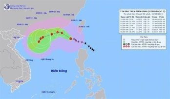 Typhoon Saola causes strong wind at sea