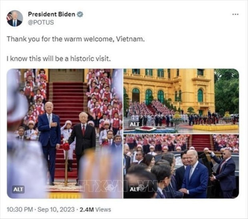 US President describes Vietnam visit as a historic moment US President describes Vietnam visit as a historic moment