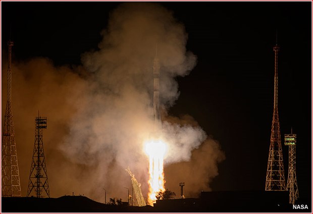 Tàu Soyuz MS-24 được phóng từ Sân bay Vũ trụ Baikonur. (Nguồn: NASA)