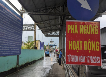 Phà Tân Thanh, huyện Cần Giuộc sẽ ngưng hoạt động từ ngày 17/9/2023
