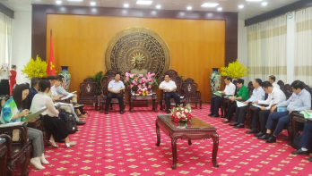 Leaders of Provincial People's Committee receive Asian Development Bank delegation