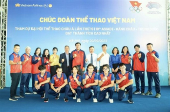 Vietnamese athletes depart for ASIAD 19 in China