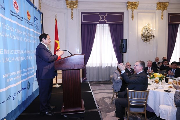 Thủ tướng Phạm Minh Chính nhấn mạnh Việt Nam sẽ luôn hỗ trợ các nhà đầu tư. (Ảnh: Dương Giang/TTXVN)