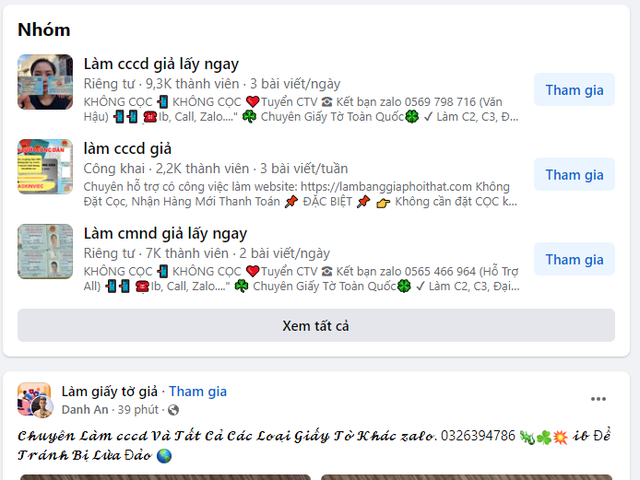 Làm giả CCCD nhan nhản trên mạng xã hội, mọi người tránh xa coi chừng tù tội