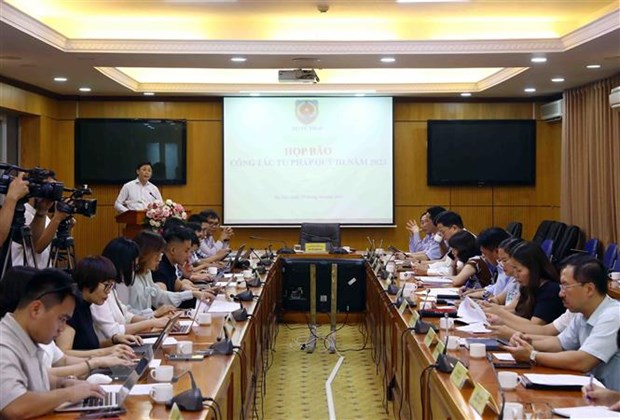 Quang cảnh buổi họp báo. (Ảnh: Phạm Kiên/TTXVN)