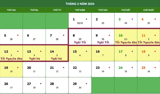 Ministry proposes 7-day Tet holidays