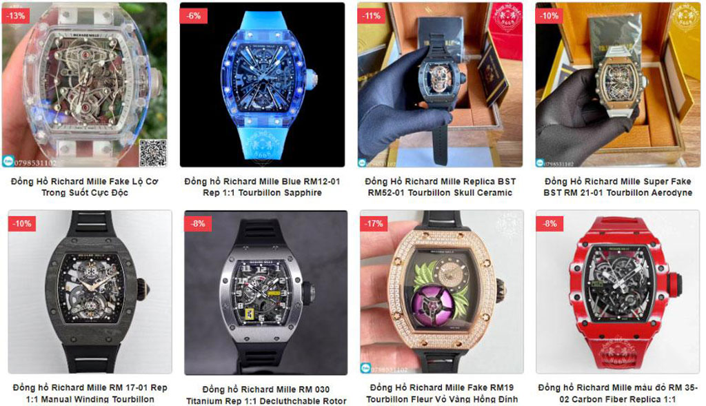 Địa chỉ mua bán đồng hồ Richard Mille 1 1 tại Hà Nội và TP.HCM uy tín