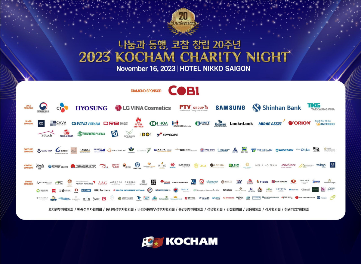 20th KOCHAM charity night 2023 receives more than 12.2 billion VND