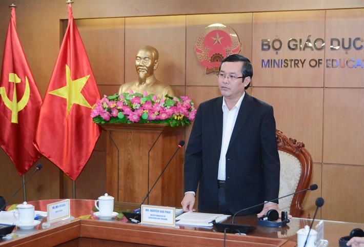 Việt Nam thúc đẩy sáng kiến quốc gia giáo dục vì sự phát triển bền vững Thứ trưởng Nguyễn Văn Phúc phát biểu tại hội thảo. (Ảnh: PV/Vietnam+)