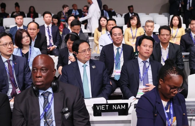 Thủ tướng Phạm Minh Chính và Đoàn Việt Nam tham dự Hội nghị Thượng đỉnh Hành động Khí hậu Thế giới. (Ảnh: Dương Giang/TTXVN)