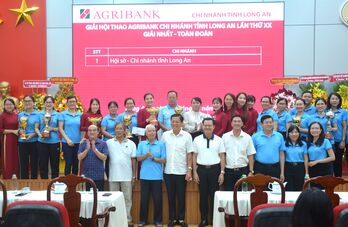 Hội sở Agribank Chi nhánh tỉnh Long An đoạt giải Nhất toàn đoàn tại Hội thao Agribank lần thứ XX