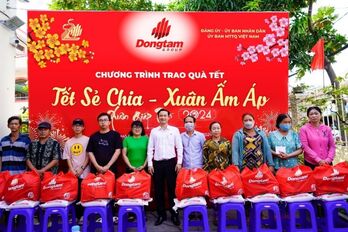 Dongtam Group trao 2.500 phần quà tết cho các hộ gia đình có hoàn cảnh khó khăn