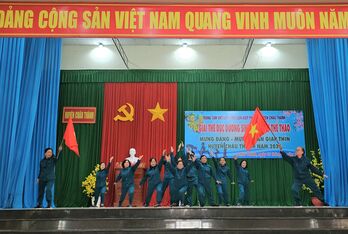 Châu Thành tổ chức Hội thi dưỡng sinh - Dân vũ thể thao mừng Đảng, mừng Xuân