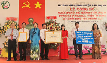 Xã Nhơn Hòa đạt chuẩn nông thôn mới
