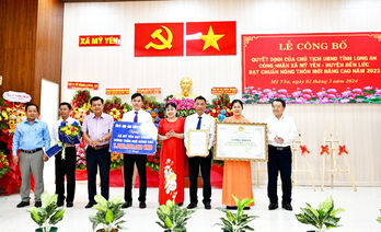 Mỹ Yên đón nhận danh hiệu xã đạt chuẩn nông thôn mới nâng cao năm 2023