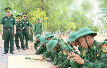Bộ đội Biên phòng tỉnh Long An kiểm tra kết quả công tác sau 1 tháng huấn luyện chiến sĩ mới