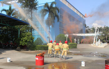 VWS diễn tập phương án phòng cháy, chữa cháy mùa nắng nóng