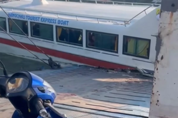 Tai nạn trên sông Tiền giữa tàu du lịch và phà đưa khách, 3 người bị thương