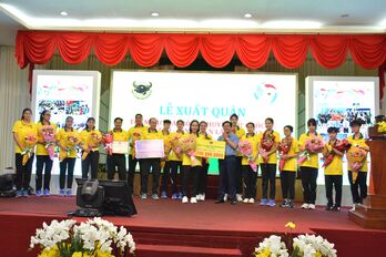 Đội bóng chuyền VTV Bình Điền Long An xuất quân tham dự Giải bóng chuyền nữ quốc tế Cúp VTV9 Bình Điền năm 2024