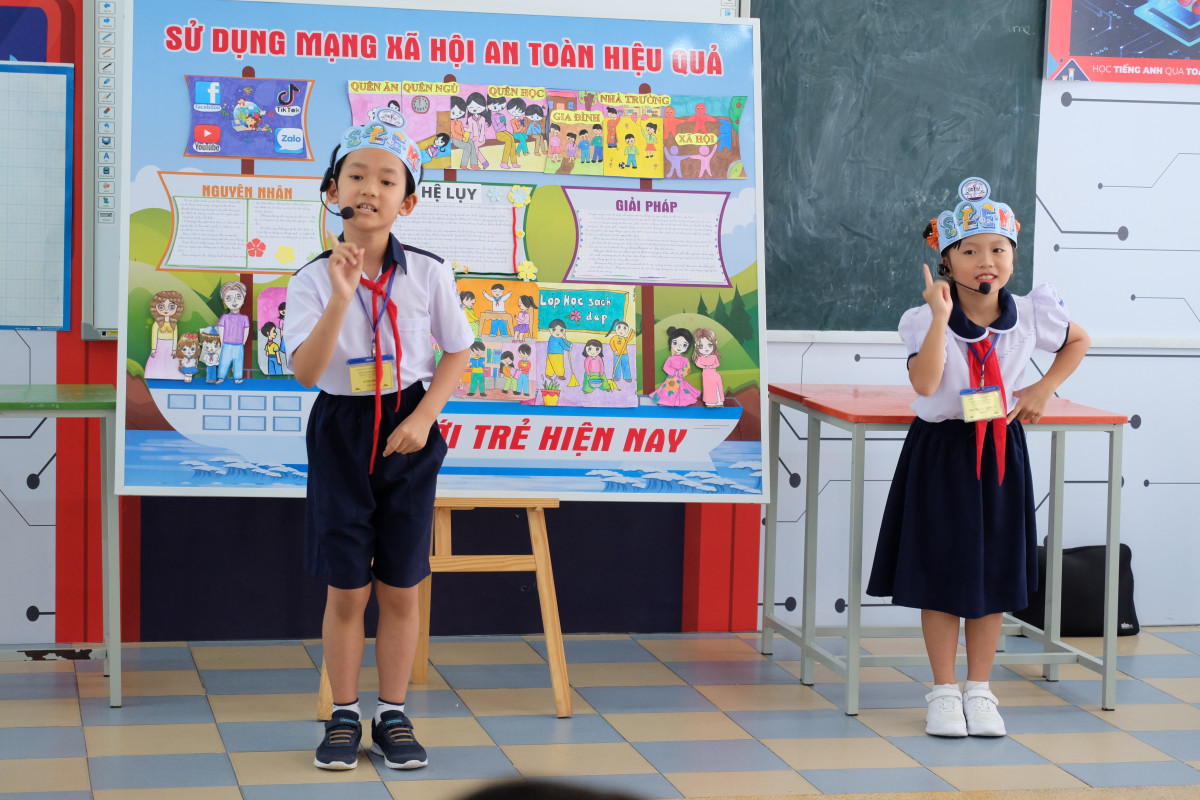 Phần thi hùng biện của học sinh Trường Tiểu học Tân An