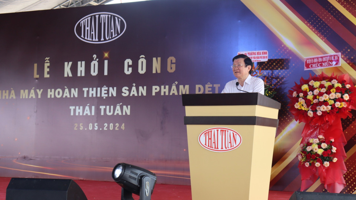 Tập đoàn Thái Tuấn khởi công xây dựng nhà máy hoàn thiện sản phẩm dệt trị giá 12.800 tỉ đồng tại Long An
