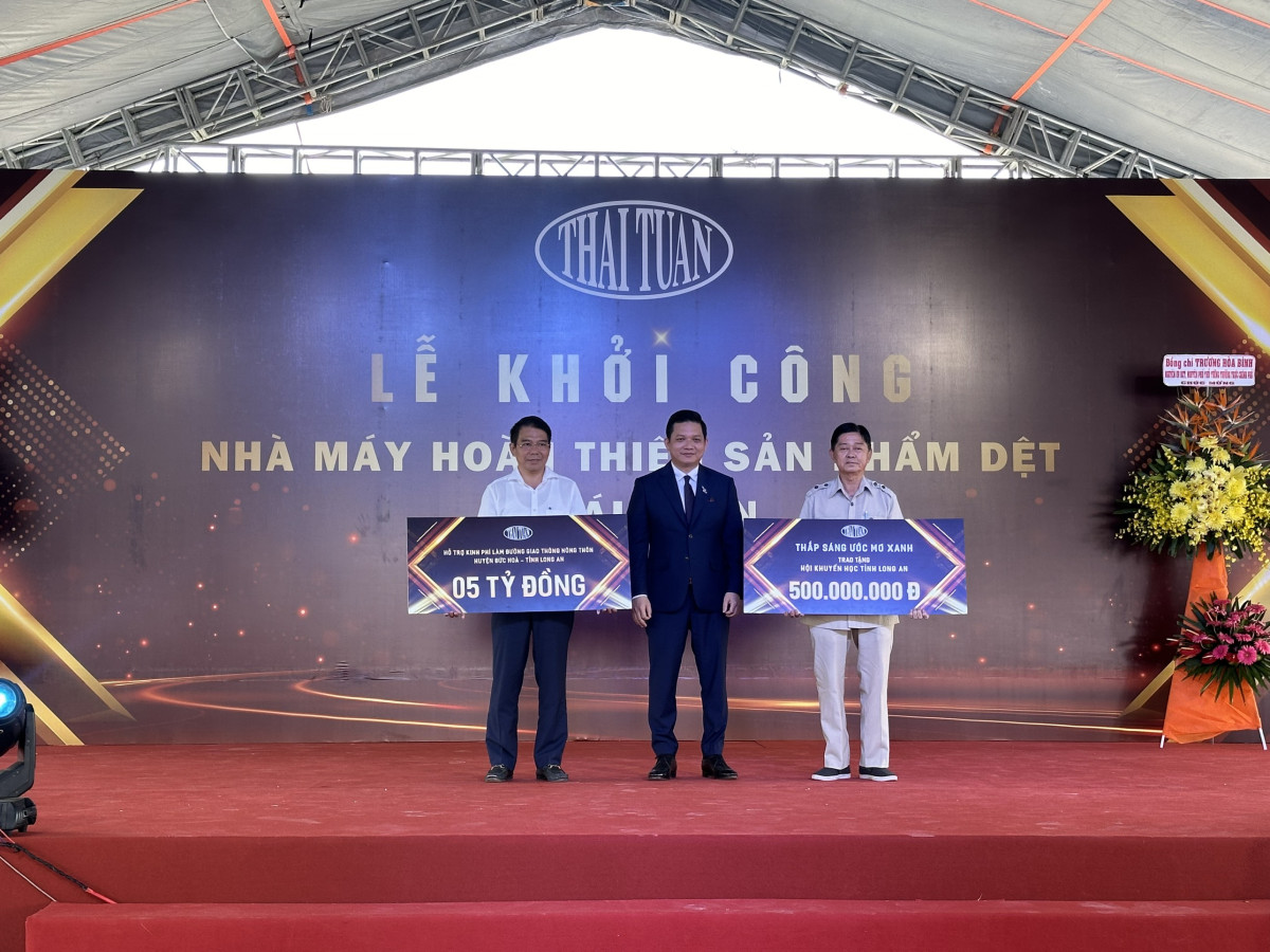 Tập đoàn Thái Tuấn khởi công xây dựng nhà máy hoàn thiện sản phẩm dệt trị giá 12.800 tỉ đồng tại Long An