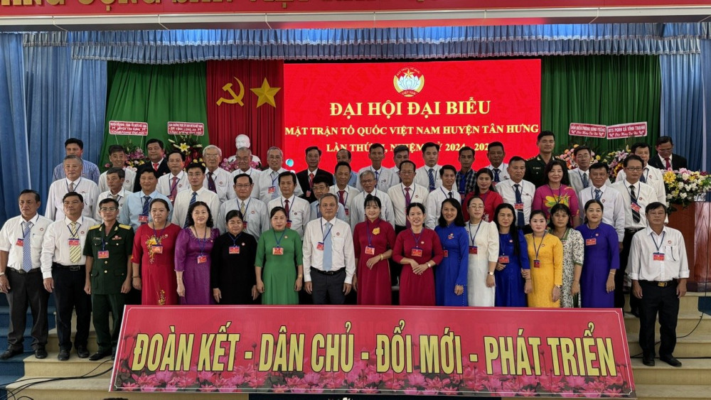 Ông Nguyễn Xuân Hợp tái đắc cử chức danh Chủ tịch UBMTTQ Việt Nam huyện Tân Hưng nhiệm kỳ 2024 - 2029