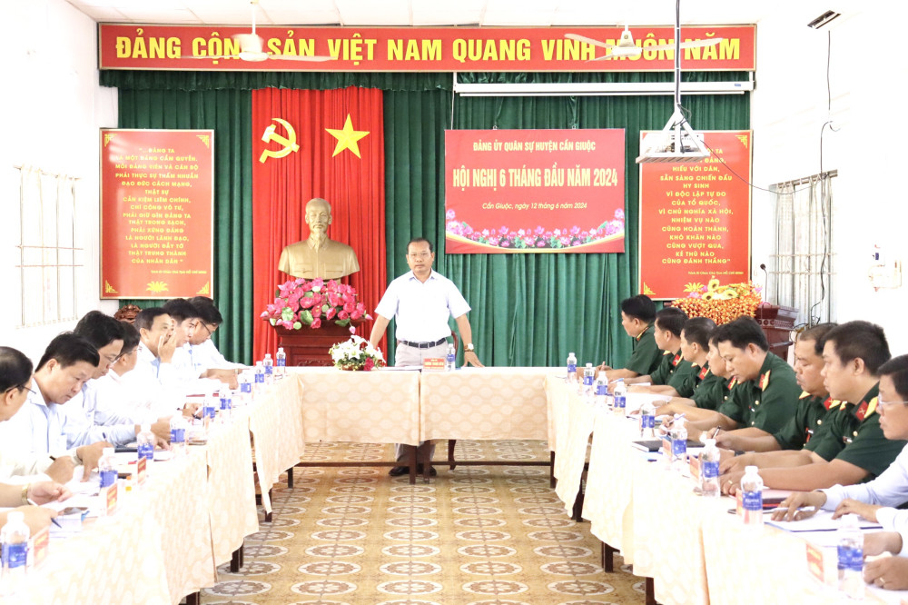 Đảng ủy Quân sự huyện Cần Giuộc đạt và vượt 12/16 nhiệm vụ 6 tháng đầu năm 2024