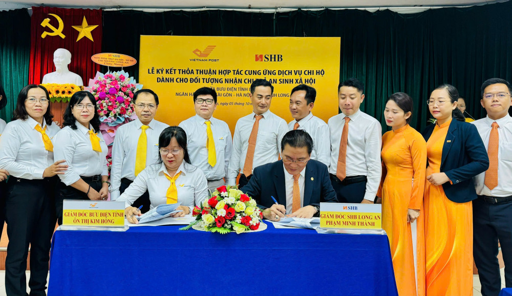 Ngân hàng SHB Long An và Bưu điện Long An hợp tác nâng cao chất lượng chi trả an sinh xã hội