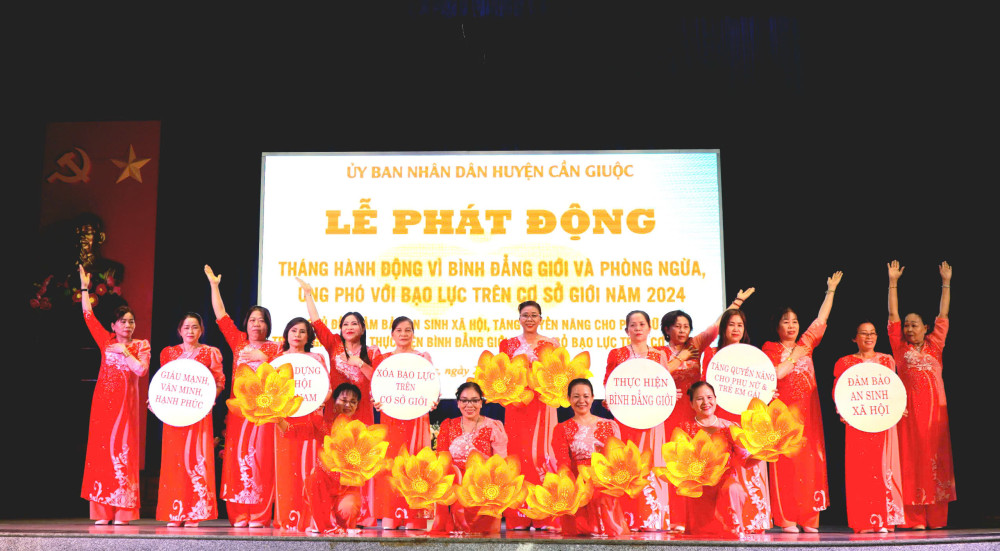 Cần Giuộc phát động Tháng hành động vì bình đẳng giới và phòng ngừa, ứng phó với bạo lực trên cơ sở giới năm 2024