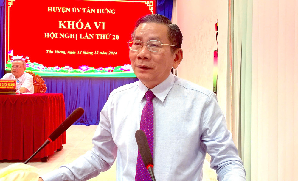 Tân Hưng: Thực hiện 
đạt và vượt 17/18 chỉ tiêu Nghị quyết năm 2024