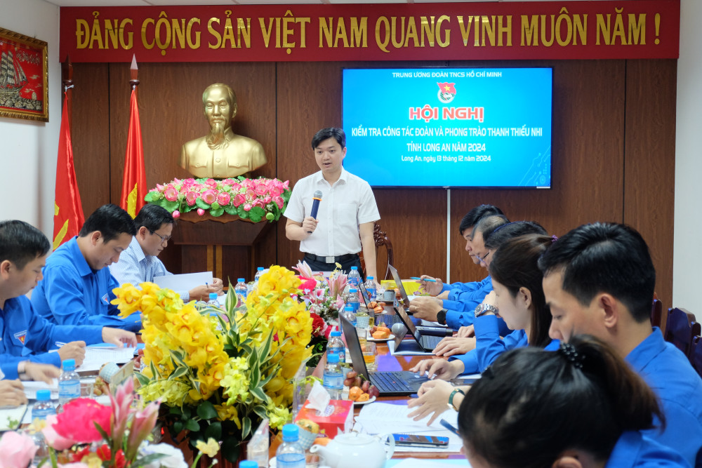 Đoàn kiểm tra làm việc với Ban Thường vụ Tỉnh Đoàn Long An