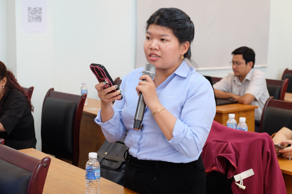 Doanh nghiệp khởi nghiệp đưa ra ý kiến thảo luận tại hội thảo