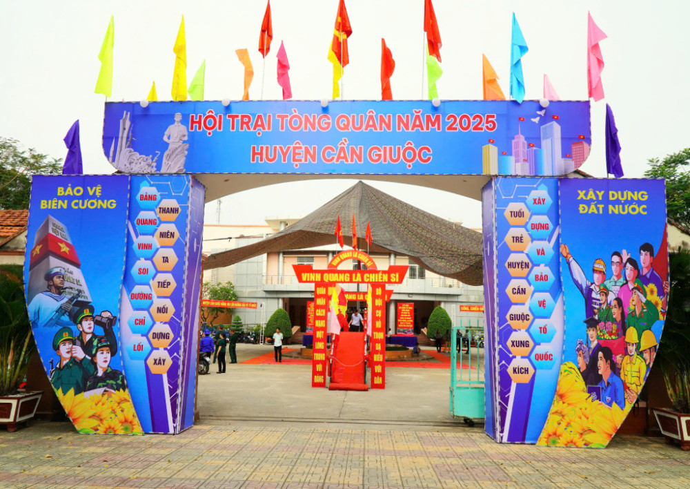 Bộ Chỉ huy Quân sự tỉnh kiểm tra công tác chuẩn bị Hội trại tòng quân tại huyện Cần Giuộc