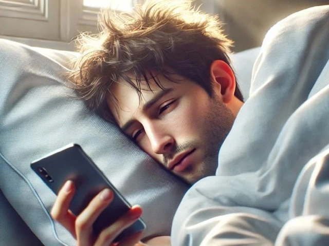Vừa thức dậy đã dùng điện thoại là thói quen xấu cần tránh vào buổi sáng. ẢNH: AI