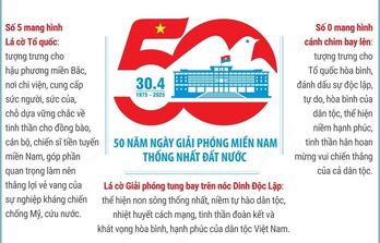 Ý nghĩa logo kỷ niệm 50 năm Ngày Giải phóng miền Nam thống nhất đất nước