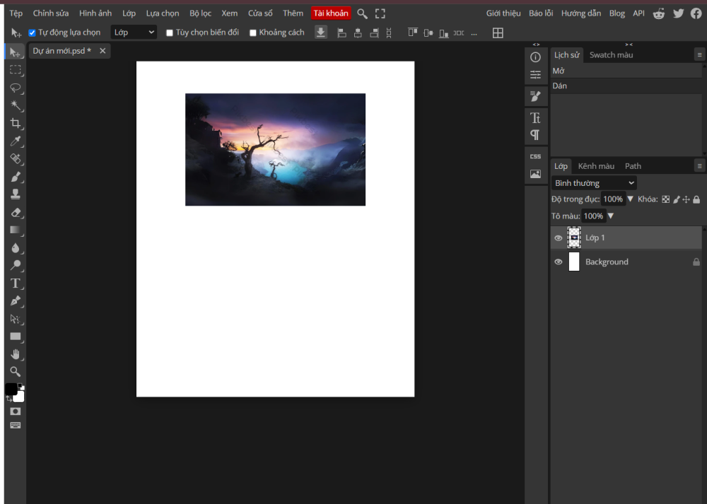 Chỉnh sửa ảnh thân thiện cho mọi người tại Photoshoponline.me