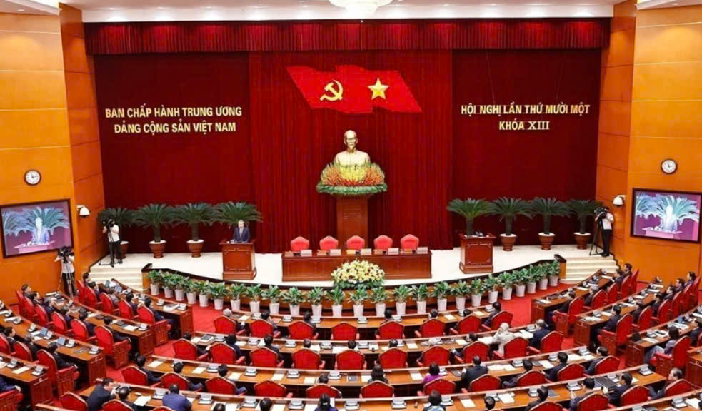 Hội nghị lần thứ 11 Ban Chấp hành Trung ương Đảng khóa XIII. (Ảnh: Doãn Tấn/TTXVN)