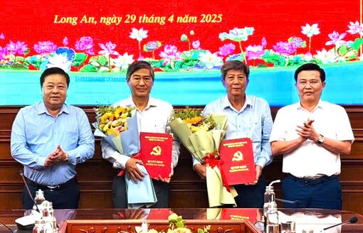 Ban Thường vụ Tỉnh ủy Long An công bố các quyết định nghỉ hưu trước tuổi