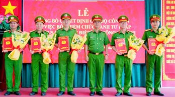 Công an tỉnh Long An công bố các quyết định bổ nhiệm chức danh tư pháp Cơ quan Cảnh sát điều tra