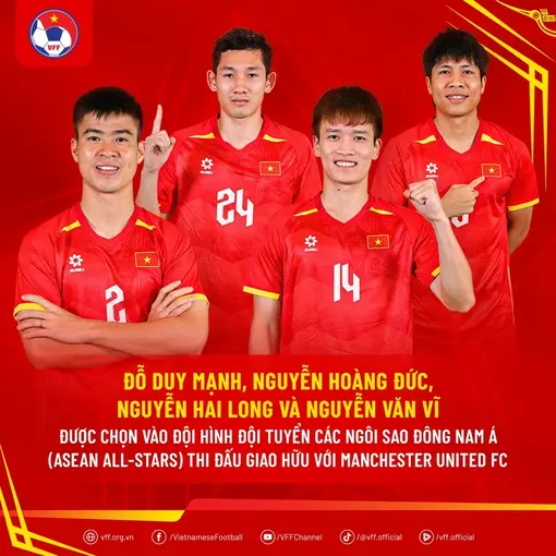 Four Vietnamese players join ASEAN All-Stars Team for friendly against Manchester United