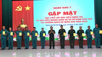 Bộ Chỉ huy Quân sự tỉnh Long An gặp mặt học viên tại Trường Quân sự Quân khu 7