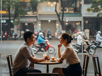 Dưới vòm hoa phượng vĩ