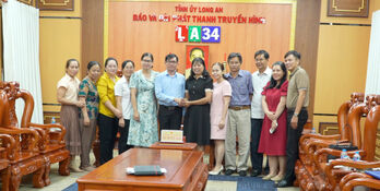 Đài Phát thanh Truyền hình Đồng Tháp học tập kinh nghiệm tại Báo và Đài Phát thanh Truyền hình Long An