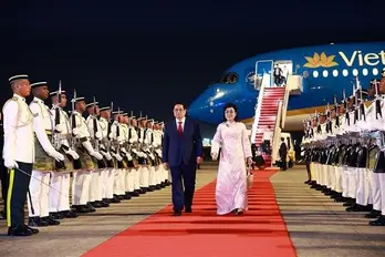 PM arrives in Malaysia for official visit, attendance at 46th ASEAN Summit