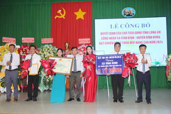 Long An có thêm 2 huyện đạt chuẩn nông thôn mới