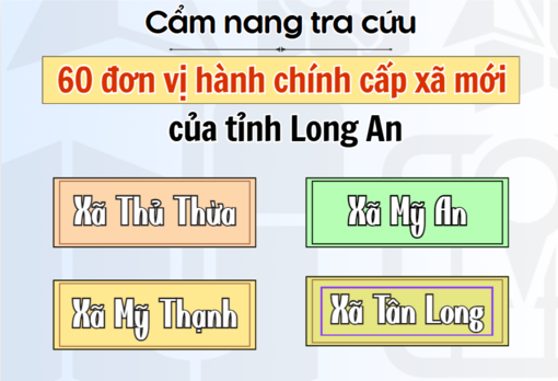Cẩm nang tra cứu 60 đơn vị hành chính cấp xã mới của tỉnh Long An: Thủ Thừa, Mỹ An, Mỹ Thạnh, Tân Long