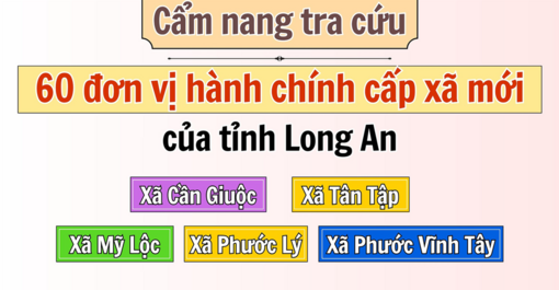 Cẩm nang tra cứu 60 đơn vị hành chính cấp xã mới của tỉnh Long An: Cần Giuộc, Mỹ Lộc, Phước Lý, Phước Vĩnh Tây, Tân Lập