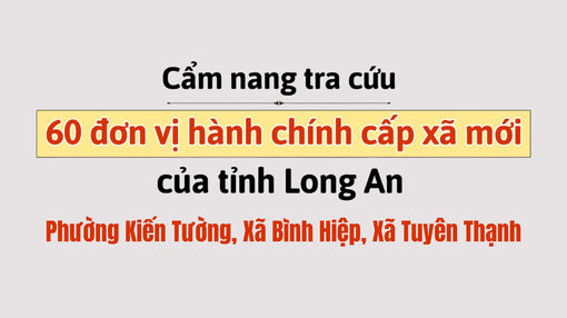 Cẩm nang tra cứu 60 đơn vị hành chính cấp xã mới của tỉnh Long An: Kiến Tường, Tuyên Thạnh, Bình Hiệp