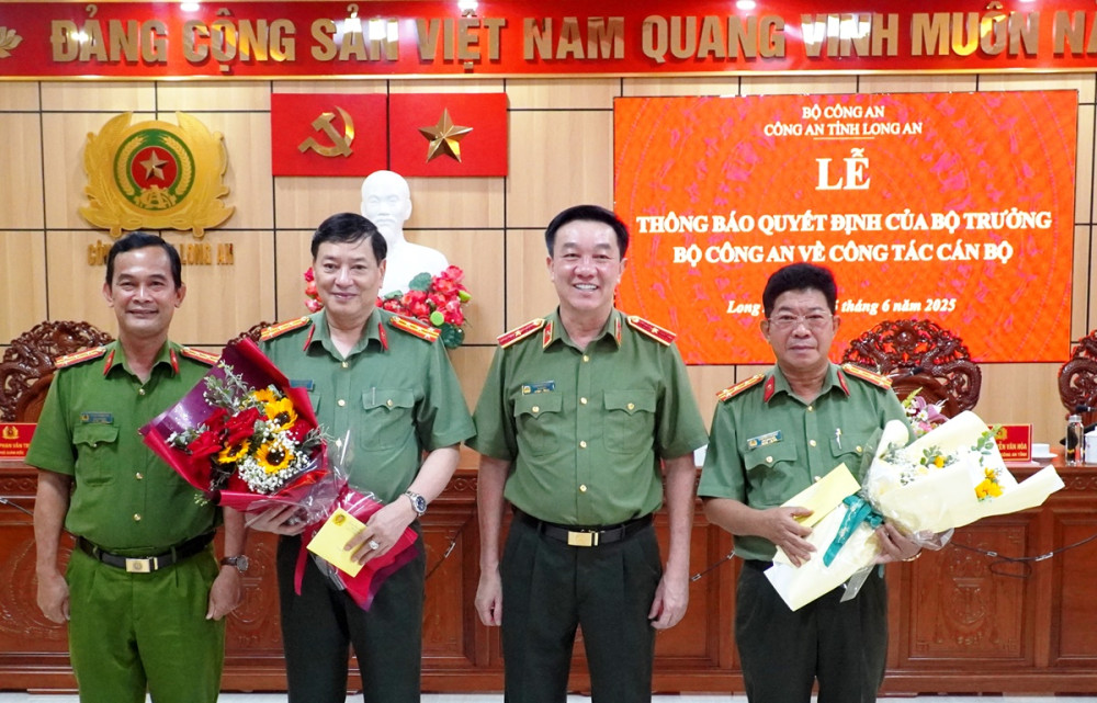 Điều động 2 Phó Giám đốc Công an tỉnh Long An nhận nhiệm vụ mới